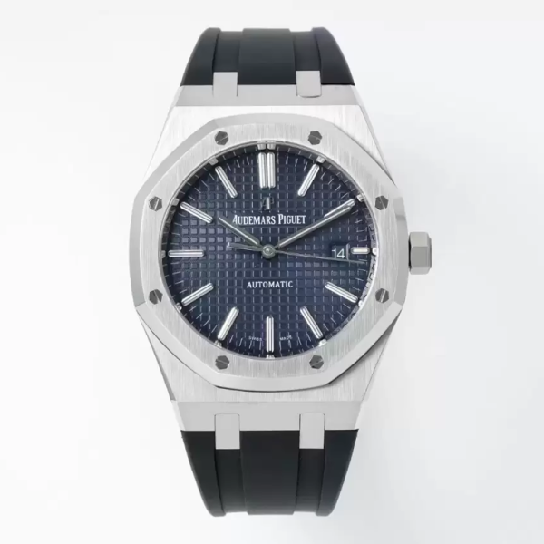 APS공장 오데마피게 로얄오크 블루 텍스처 다이얼 SS 블랙 러버 스트랩 41mm V3 15400
