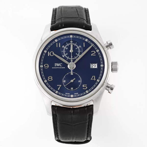 APS 공장 IWC 포르투기저 크로노그래프 클래식 청판 가죽 스트랩 42mm IW390303