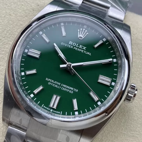 클린공장 롤렉스 오이스터 퍼페츄얼 그린 다이얼 바인덱스 SS 브레이슬릿 36mm 126000