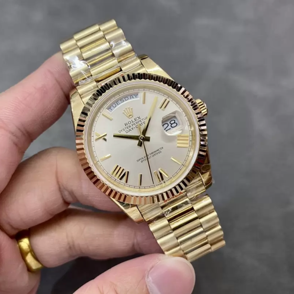 GM공장 롤렉스 데이데이트 실버 로만 다이얼 옐로우골드 40mm V3(텅스텐 헤비 버전) 228238
