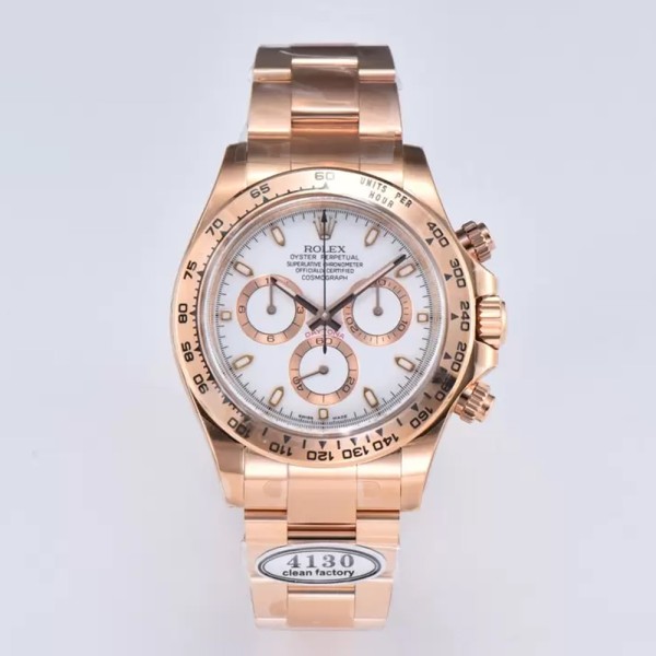 클린공장 롤렉스 데이토나 크로노그래프 화이트 다이얼 바인덱스 RG 금통 40mm 116505