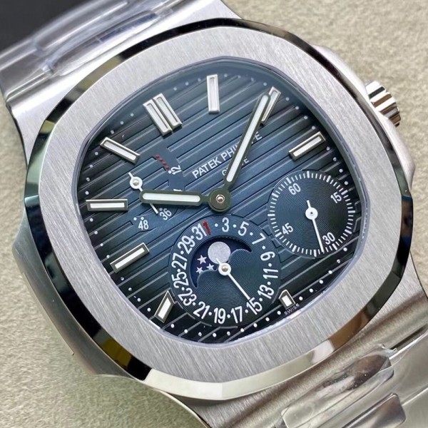 ZF공장 파텍필립 노틸러스 컴플리케이션 문페이즈 블루 다이얼 SS브레이슬릿 40mm 5712