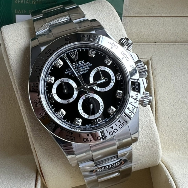 BT공장 롤렉스 데이토나 크로노그래프 검판 다이얼 8P다이아 SS 브레이슬릿 40mm 116509
