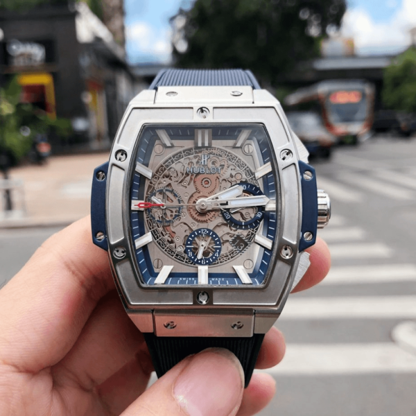 HB공장 위블로 스피릿 오브 빅뱅 소울 크로노그래프 블루 러버 스트랩 45mm 601.NX.7170.LR