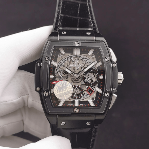 NH공장 위블로 스피릿 오브 빅뱅 크로노그래프 블랙 매직 가죽 스트랩 42mm 601.CI.0173.RX
