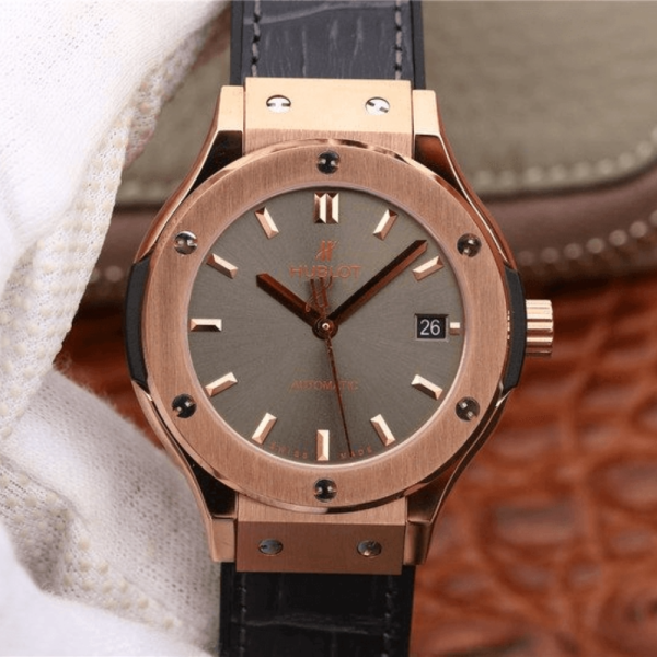 JJ공장 위블로 클래식 퓨전 킹 골드 레이싱 그레이 다이얼 러버 스트랩 42mm 542.OX.7081.LR