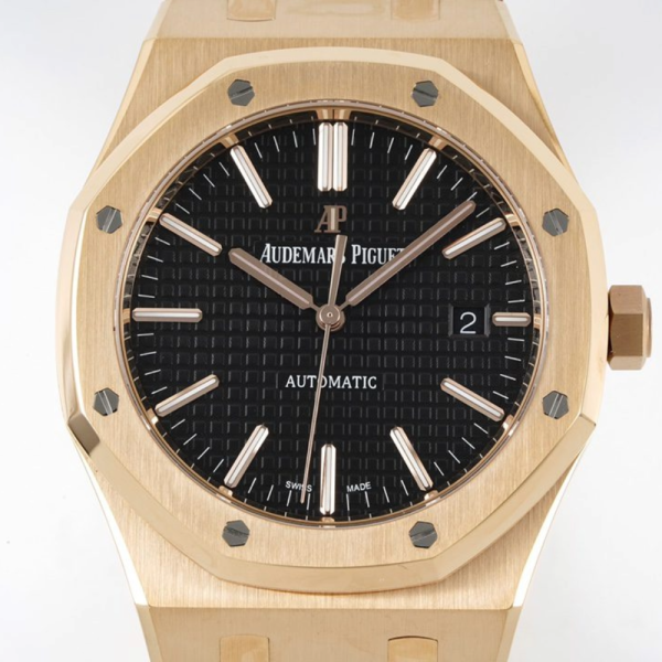 ZF공장 오데마피게 로얄오크 플라잉 블랙 다이얼 로즈골즈 금통 41mm 15400OR