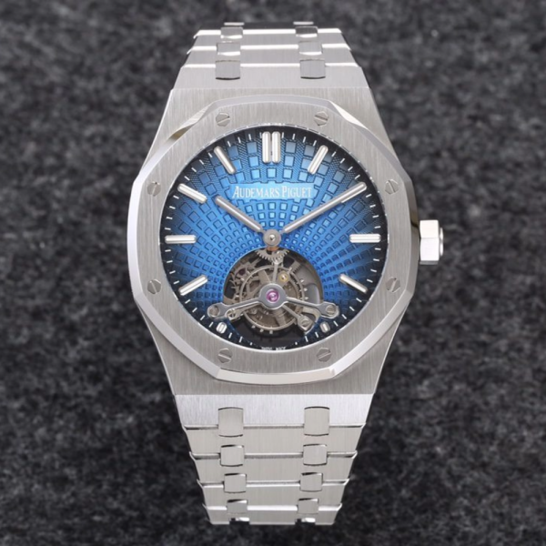 R8공장 오데마피게 로얄오크 투르비옹 엑스트라씬 블루 다이얼 SS 브레이슬릿 V3 41mm 26522TI