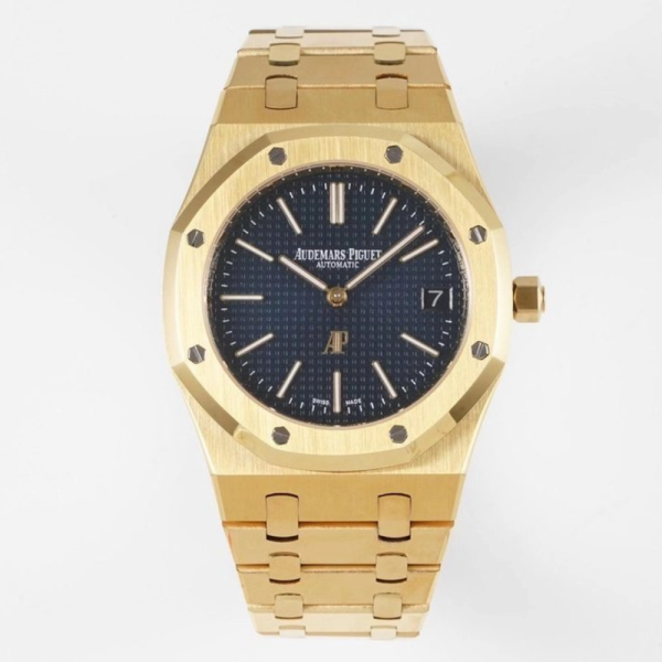 KZ공장 오데마피게 로얄오크 블루 텍스처 다이얼 옐로우골드 금통 39mm 15202BA