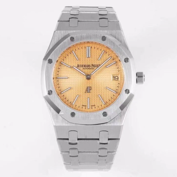 KZ공장 오데마피게 로얄오크 골드 텍스처 다이얼 스틸 SS 브레이슬릿 39mm 15202BC
