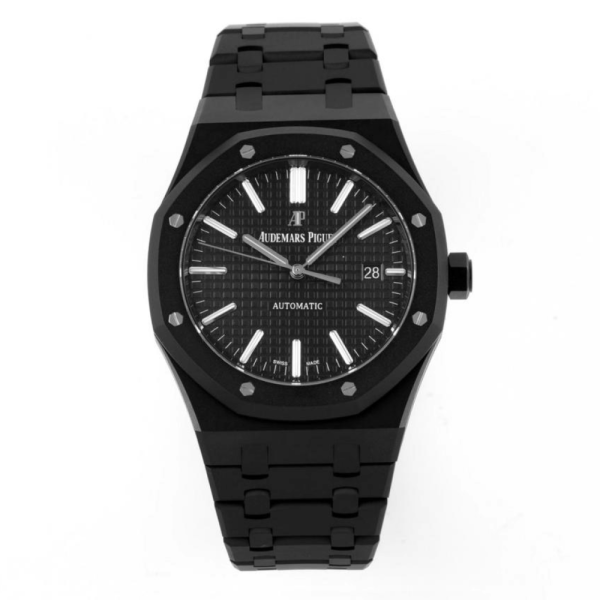 ZF공장 오데마피게 로얄오크 블랙 텍스처 다이얼 DLC 브레이슬릿 41mm 15400ST