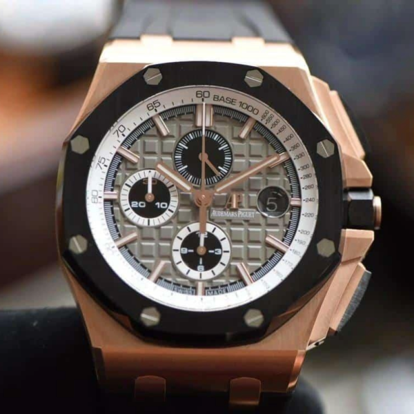 JF공장 오데마피게 로얄오크 오프쇼어 그레이 다이얼 로즈골드 블랙 러버스트랩 44mm 26416RO