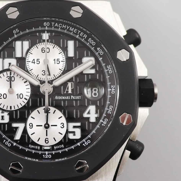 JF공장 오데마피게 로얄오크 오프쇼어 블랙 다이얼 스틸 블랙 러버스트랩 V2 42mm 25940SK