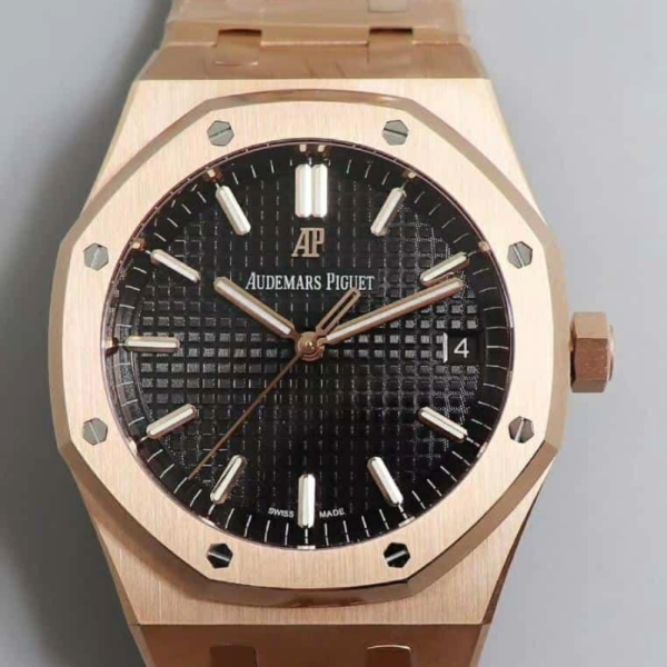 OM공장 오데마피게 로얄오크 블랙 다이얼 로즈골드 금통 41mm 15500OR