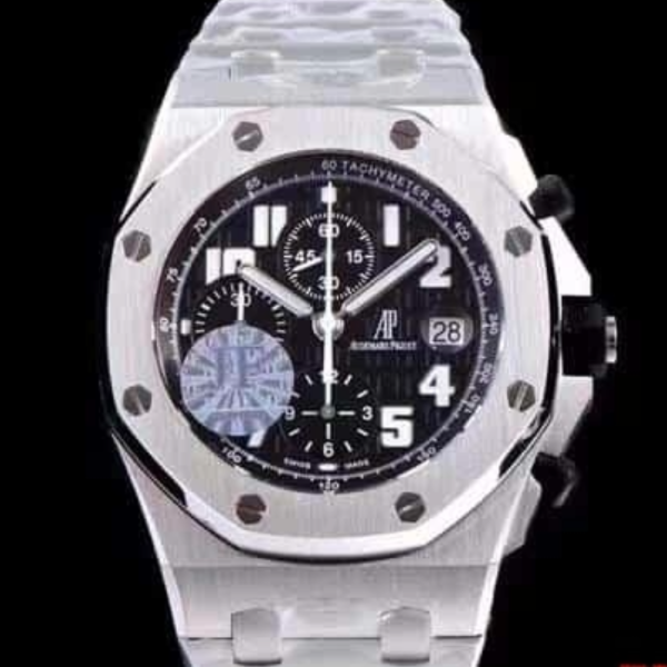 JF공장 오데마피게 로얄오크 오프쇼어 블랙 다이얼 스틸 SS 브레이슬릿 42mm 26170ST