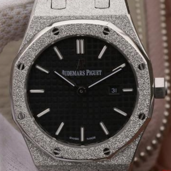 OM공장 오데마피게 로얄오크 프로스티드 골드 블랙다이얼 스틸 SS 브레이슬릿 33mm 여성용 67653
