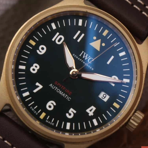 MKS공장 IWC 파일럿 스핏파이어 브론즈 블랙 다이얼 레더 스트랩 39mm IW326802