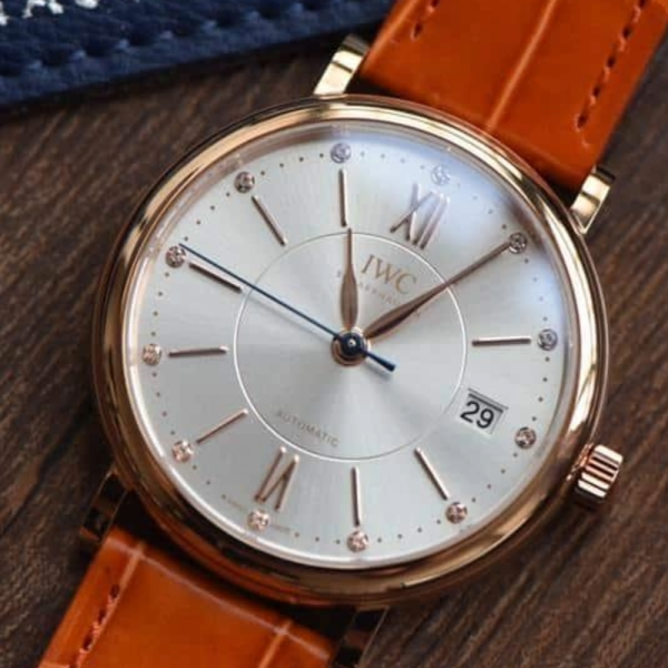 M+공장 IWC 포르토피노 레이디 로즈골드 그린 악어 레더 스트랩 37mm IW458116