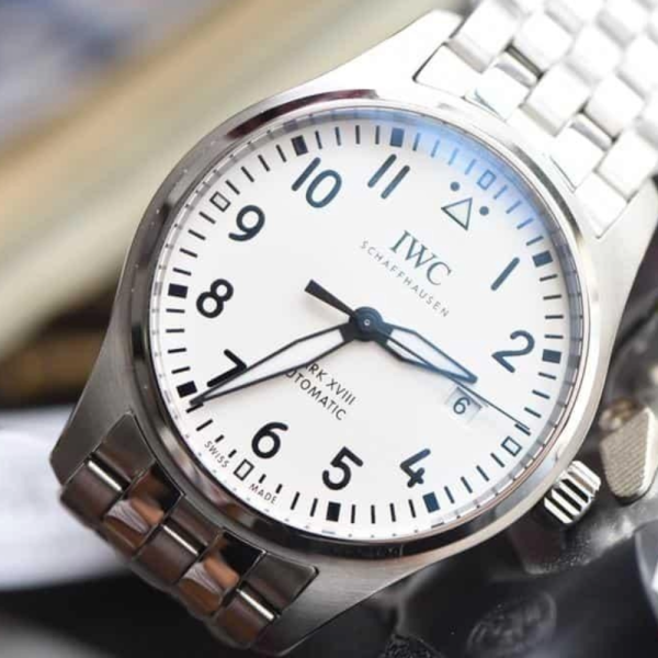 V7공장 IWC 파일럿 마크 18 화이트 다이얼 SS 브레이슬릿 40mm IW327002