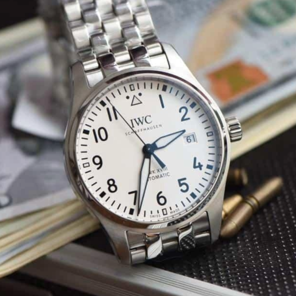 V7공장 IWC 파일럿 마크 18 화이트 다이얼 SS 브레이슬릿 40mm IW327002