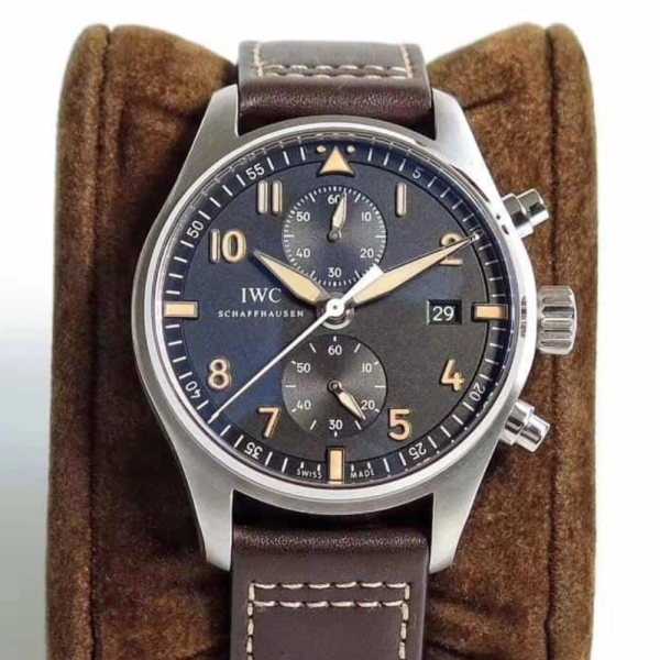 ZF공장 IWC 스핏파이어 크로노그래프 브라운 다이얼 레더 스트랩 43mm IW387808