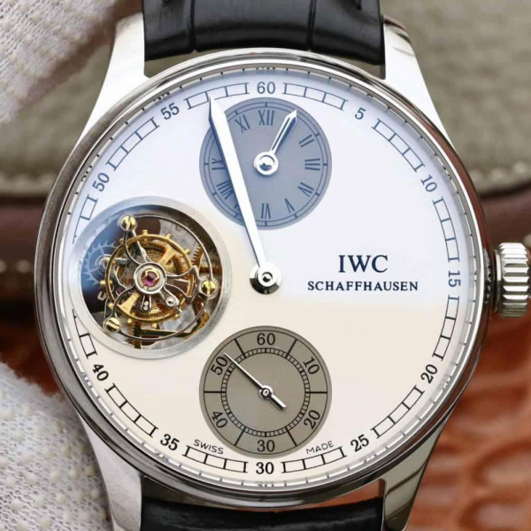 ZF공장 IWC 포르투기저 투르비옹 화이트/그레이 다이얼 레더 스트랩 44mm IW5463