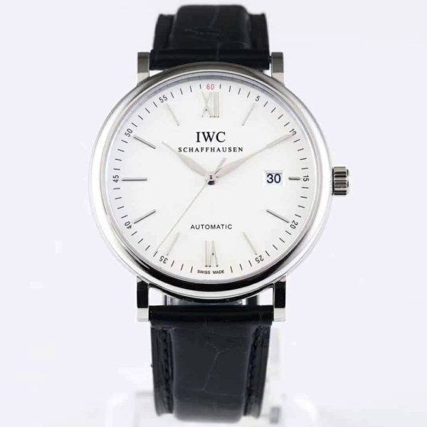 AF공장 IWC 포르토피노 클래식 오토매틱 화이트 다이얼 레더 스트랩 40mm IW356501