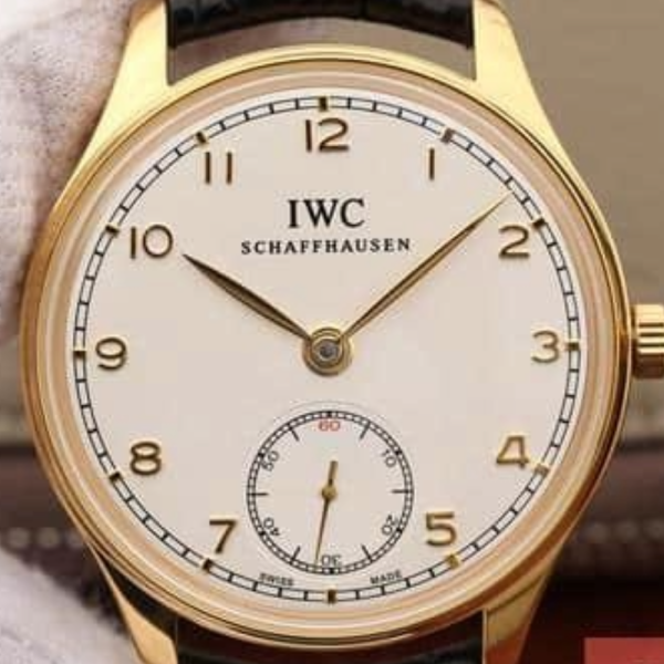 ZF공장 IWC 포르투기저 존스 소드 골드 화이트 다이얼 레더 스트랩 44mm IW545408
