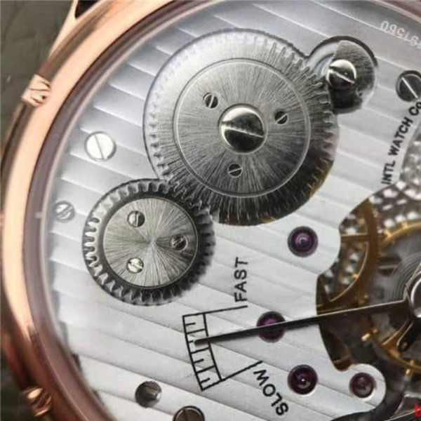 ZF공장 IWC 포르투기저 존스 소드 로즈골드 블랙 다이얼 레더 스트랩 44mm IW545408
