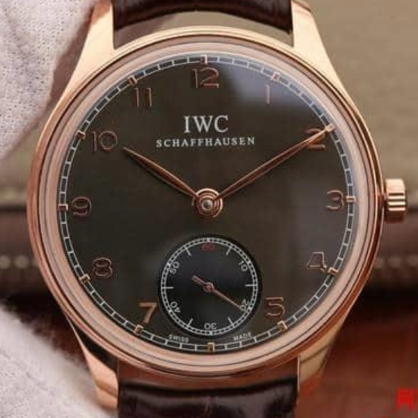 ZF공장 IWC 포르투기저 존스 소드 로즈골드 블랙 다이얼 레더 스트랩 44mm IW545408