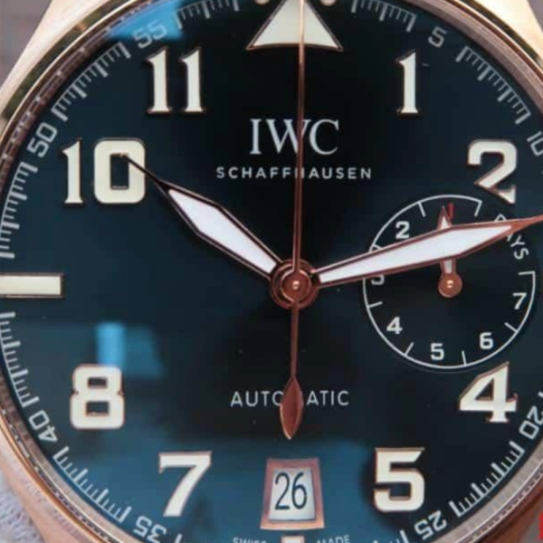 ZF공장 IWC 빅 파일럿 어린왕자 에디션 로즈골드 블루 다이얼 레더 스트랩 46mm IW500909