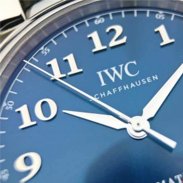 MKS공장 IWC 다빈치 오토매틱 스틸 블루 다이얼 레더 스트랩 40mm IW458312
