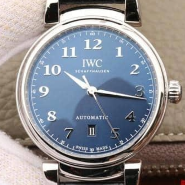 MKS공장 IWC 다빈치 오토매틱 스틸 블루 다이얼 레더 스트랩 40mm IW458312