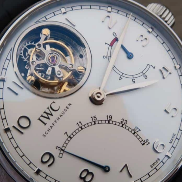 AZ공장 IWC 포르투기저 투르비옹 스틸 화이트다이얼 레더 스트랩 44.2mm IW504401