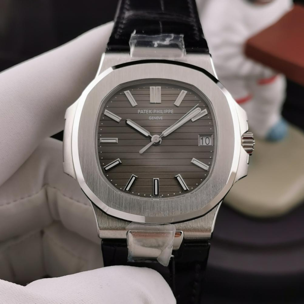 3K공장 파텍필립 노틸러스 그레이 다이얼 SS 가죽 스트랩 40mm 5711