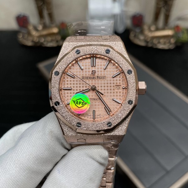 APS공장 오데마피게 로얄오크 프로스티드 RG 다이얼 로즈골드 금통 37mm 15454OR