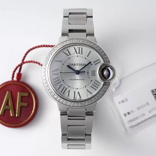 AF공장 발롱 블루 드 까르띠에 다이아 베젤 33mm 여성용시계 W4BB0028