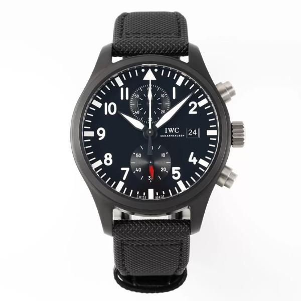 APS공장 IWC 파일럿 플라이백 크로노그래프 블랙 다이얼 나일론 스트랩 44mm IW389001
