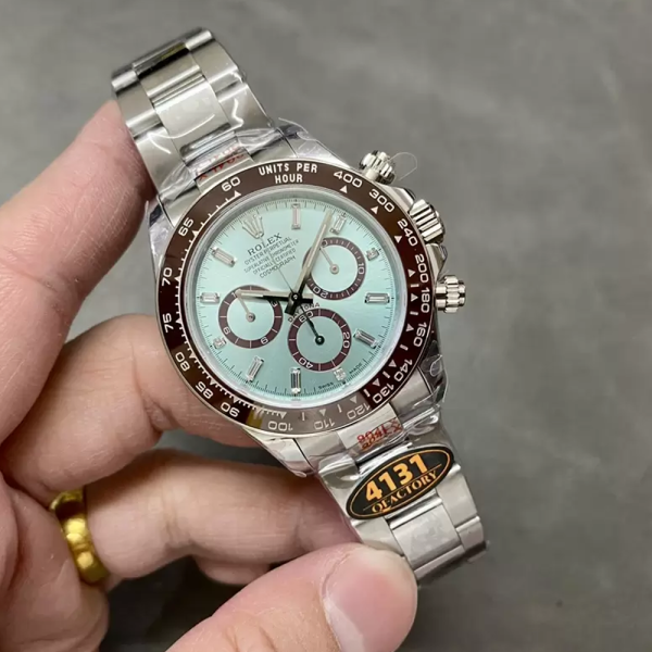 QF공장 롤렉스 데이토나 크로노그래프 아이스블루 다이얼 바게트 다이아 SS 브레이슬릿 40mm (텅스텐 헤비버전) 126506