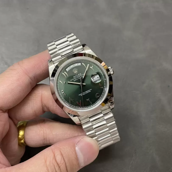 GM공장 롤렉스 데이데이트 그린 다이얼 아랍인덱스 SS 쥬빌레 40mm V3(텅스텐 헤비 버전) 228236