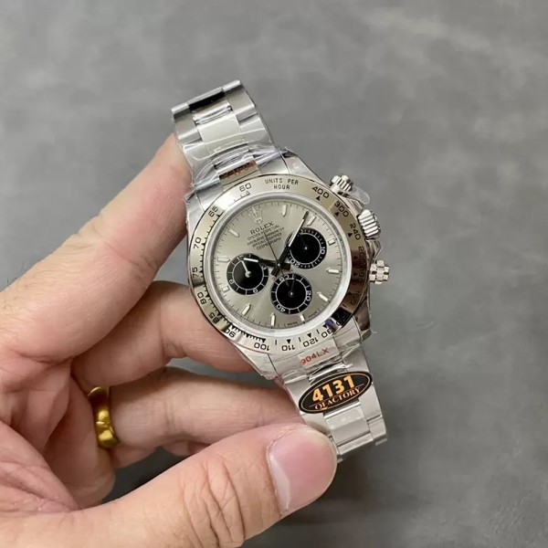QF공장 롤렉스 데이토나 크로노그래프 그레이 다이얼 바인덱스 세라믹베젤 SS브레이슬릿 40mm (텅스텐 헤비버전) 126509