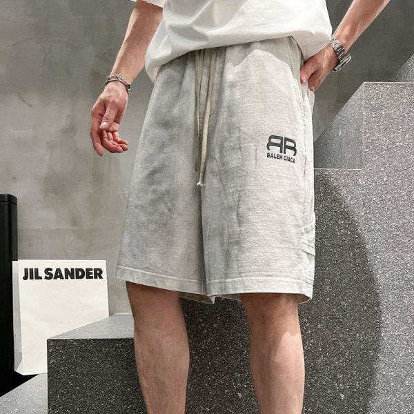 발렌시아가 24SS BB 자수로고 반바지 그레이