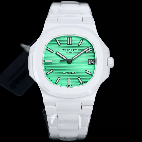 AET공장 파텍필립 노틸러스 그린 다이얼 커스텀 화이트 세라믹 40mm 5711