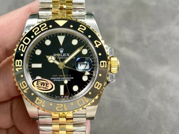 EWE공장 롤렉스 GMT 마스터2 호랑이 검판 YG 콤비 쥬빌레 브레이슬릿 40mm 126713 GRNR