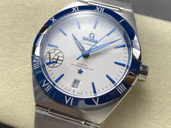 V+공장 오메가 컨스텔레이션 41mm 화이트 다이얼, SS 브레이슬릿