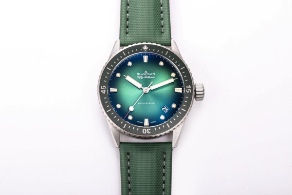 GF공장 블랑팡 피프티 패덤즈 스틸 오로라 그린 한정판 43mm 5000-1153-H52A