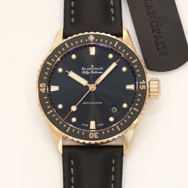 GF공장 블랑팡 피프티 패덤즈 스틸 로즈골드 블랙 다이얼 43mm 5000-36S30-B52A