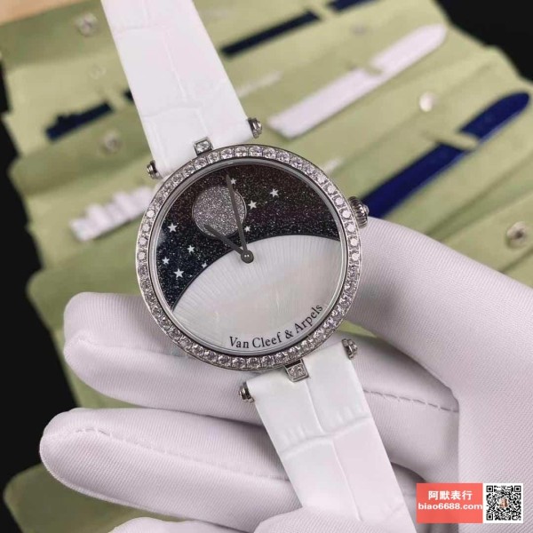 VCA공장 반클리프 아펠 포에틱 컴플렉스 펑션 다이아 베젤 여성용 시계 38mm VCARN25800